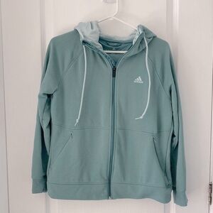 Adidas Seafoam Green Zip-Up Hoodie